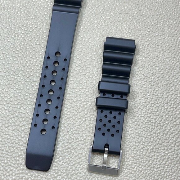 Hadley-Roma 20mm Black Rubber Sport Diver Watch Strap, Pin Buckle, MS959 - Picture 1 of 2